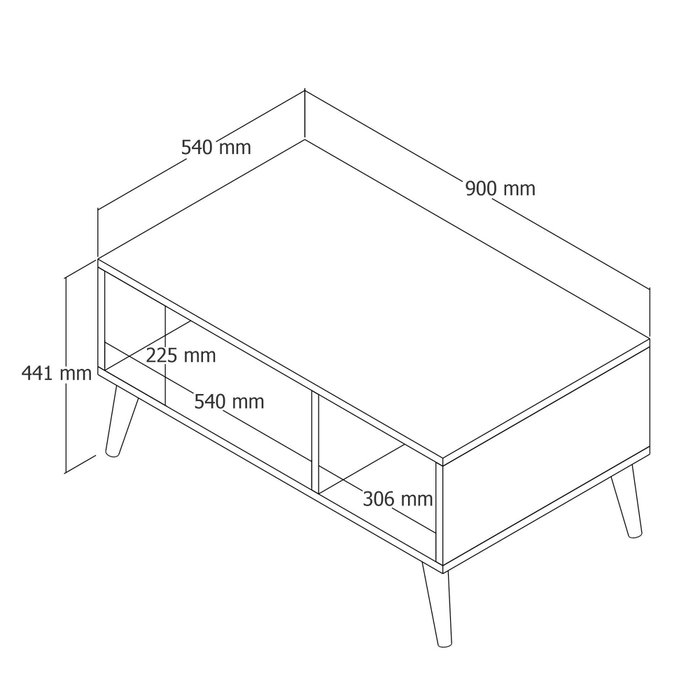 Hanah Home Exxen - 2070 Mesa de centro de 2 niveles Nogal y Antracita